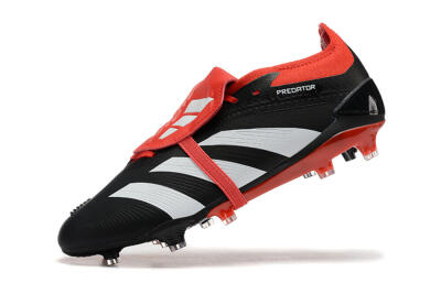 Men's Adidas Predator Elite Foldover Tongue FG Football Boots - Black/White/Red