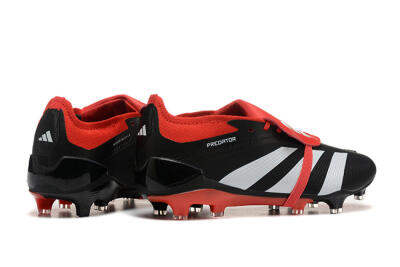 Men's Adidas Predator Elite Foldover Tongue FG Football Boots - Black/White/Red