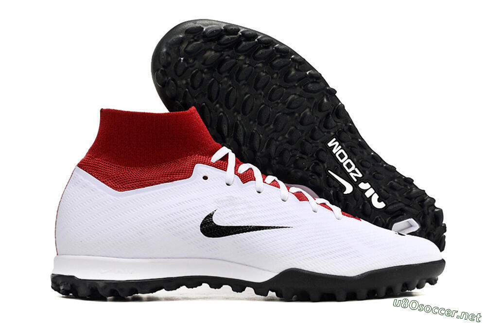 Unisex Nike Air Zoom Mercurial Superfly 9 Elite TF Football Shoes - White/Black/Red 2