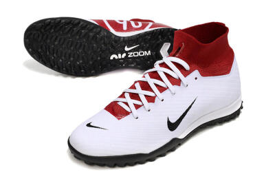 Unisex Nike Air Zoom Mercurial Superfly 9 Elite TF Football Shoes - White/Black/Red
