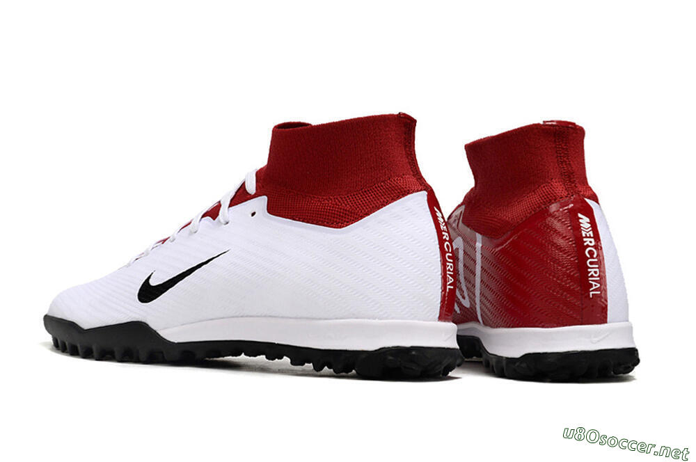 Unisex Nike Air Zoom Mercurial Superfly 9 Elite TF Football Shoes - White/Black/Red 4