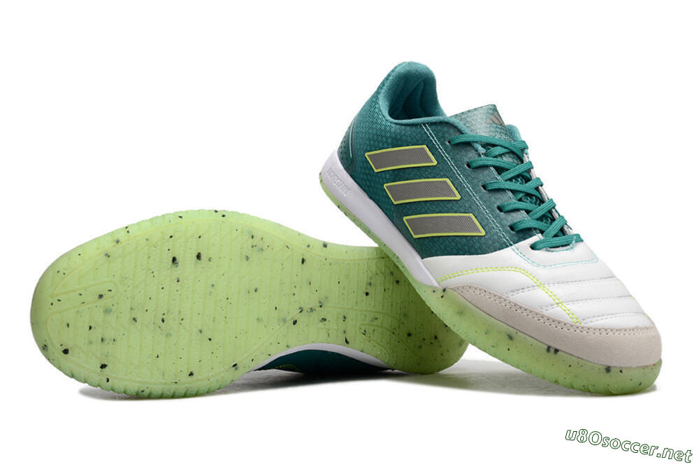 Men's Adidas Top Sala IC Football Shoes - White/Green/Yellow 1