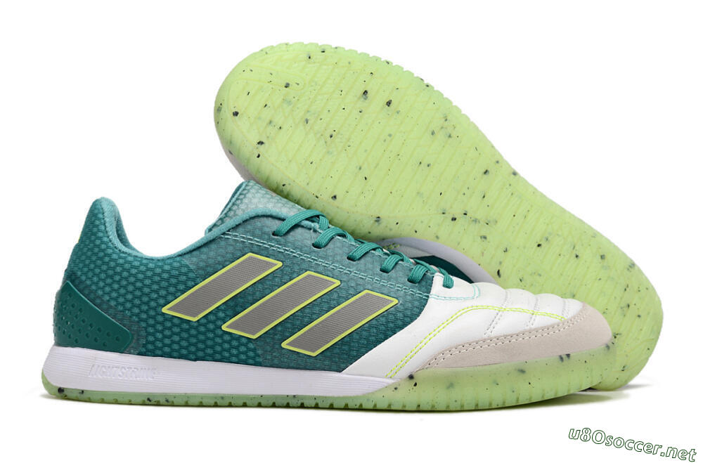Men's Adidas Top Sala IC Football Shoes - White/Green/Yellow 2