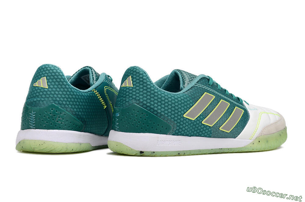 Men's Adidas Top Sala IC Football Shoes - White/Green/Yellow 6