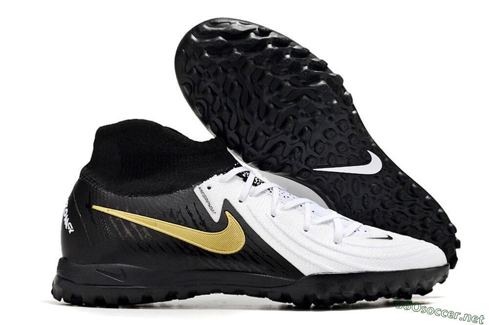 Unisex Nike Phantom Luna 2 Elite TF Football Shoes - White/Black/Gold 2