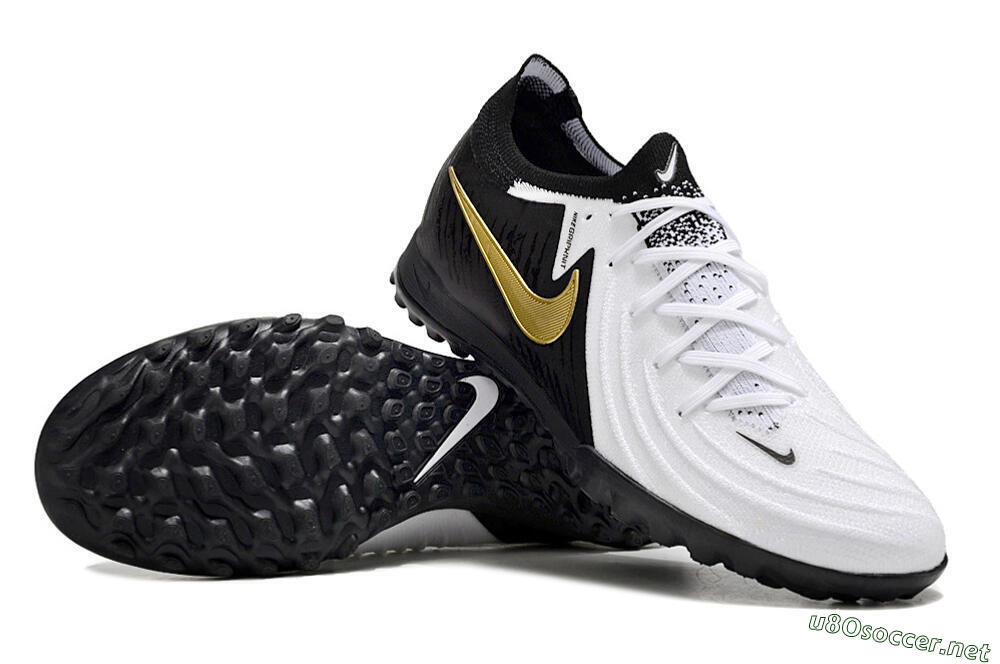 Unisex Nike Phantom Luna Elite TF Football Shoes - White/Black/Gold 3