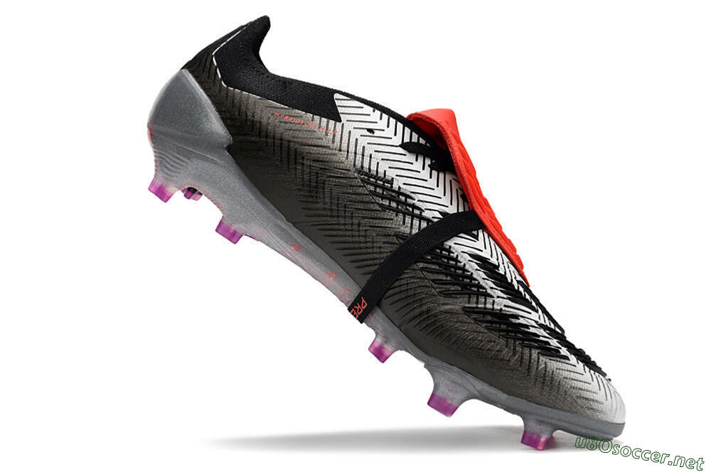 Men's Adidas Predator Elite Foldover Tongue FG Football Boots - Black/White/Red 4