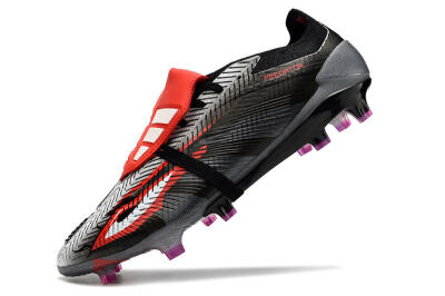 Men's Adidas Predator Elite Foldover Tongue FG Football Boots - Black/White/Red