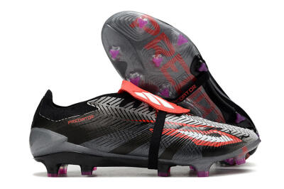 Men's Adidas Predator Elite Foldover Tongue FG Football Boots - Black/White/Red