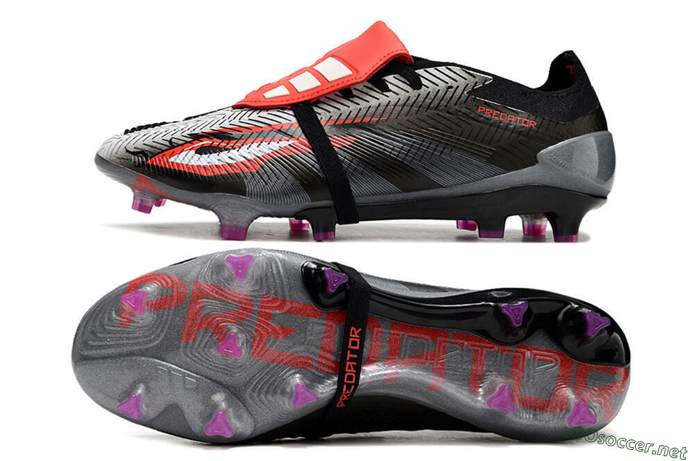 Men's Adidas Predator Elite Foldover Tongue FG Football Boots - Black/White/Red 1