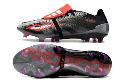 Men's Adidas Predator Elite Foldover Tongue FG Football Boots - Black/White/Red