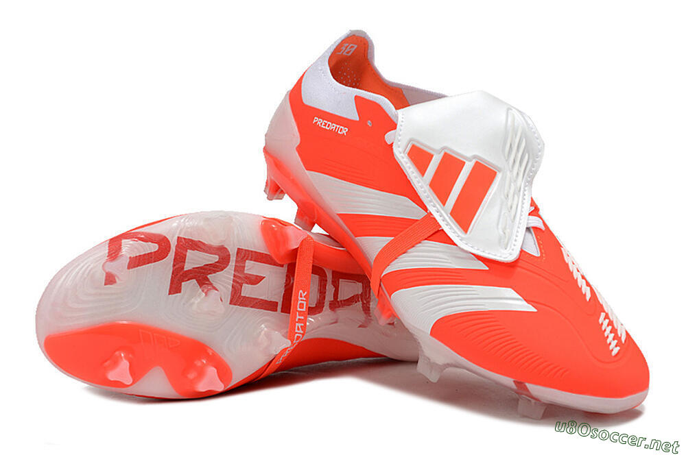 Men's Adidas Predator Elite Foldover Tongue FG Football Boots - Orange/White 3