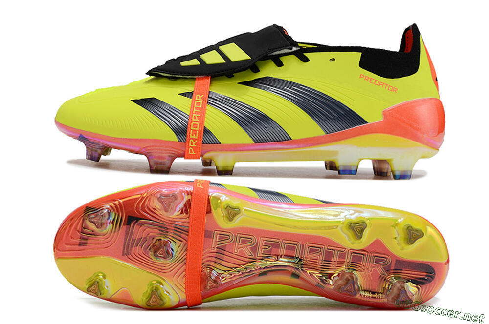 Unisex Adidas Predator Elite Foldover Tongue FG Football Boots - Yellow/Black/Red 1