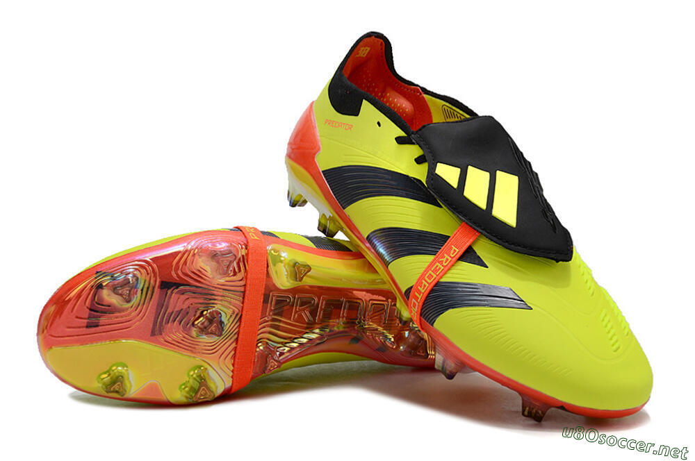 Unisex Adidas Predator Elite Foldover Tongue FG Football Boots - Yellow/Black/Red 3