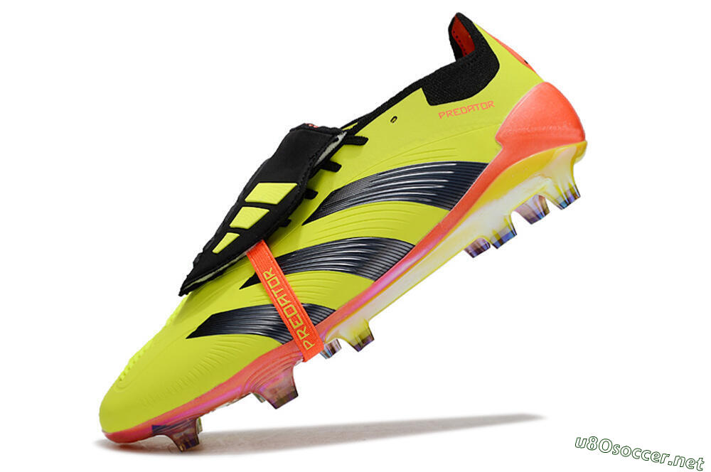 Unisex Adidas Predator Elite Foldover Tongue FG Football Boots - Yellow/Black/Red 5