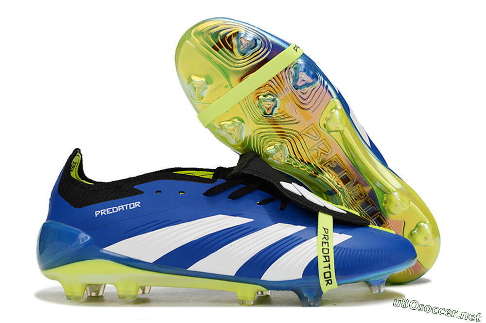 Unisex Adidas Predator Elite Foldover Tongue FG Football Boots - Blue/White/Black 2