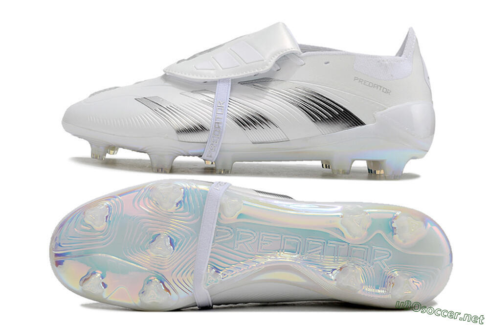 Unisex Adidas Predator Elite Foldover Tongue FG Football Boots - Beige/White/Silver 1