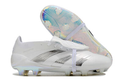 Unisex Adidas Predator Elite Foldover Tongue FG Football Boots - Beige/White/Silver