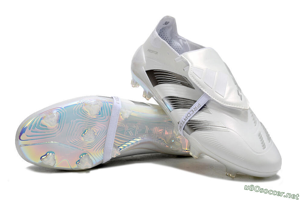 Unisex Adidas Predator Elite Foldover Tongue FG Football Boots - Beige/White/Silver 3