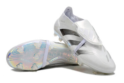 Unisex Adidas Predator Elite Foldover Tongue FG Football Boots - Beige/White/Silver