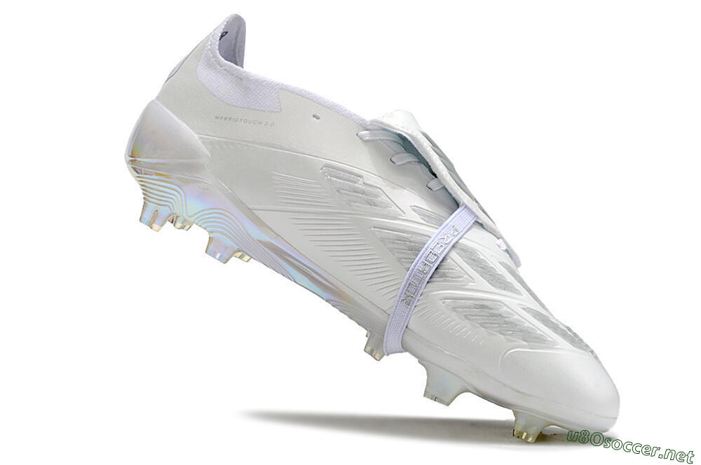 Unisex Adidas Predator Elite Foldover Tongue FG Football Boots - Beige/White/Silver 4
