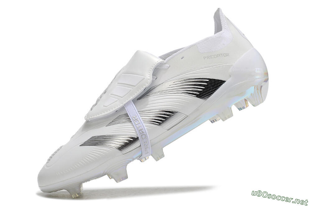 Unisex Adidas Predator Elite Foldover Tongue FG Football Boots - Beige/White/Silver 5