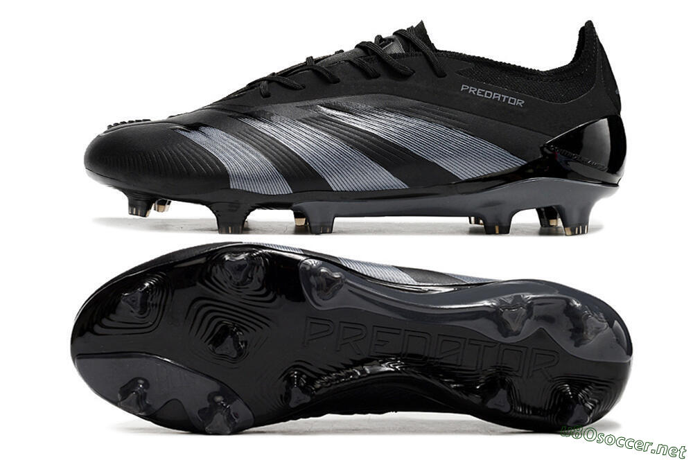 Men's Adidas Predator Elite FG Football Boots - Black/Silver 1