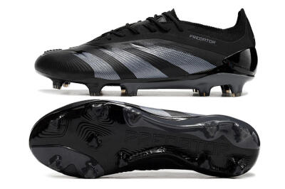 Men's Adidas Predator Elite FG Football Boots - Black/Silver