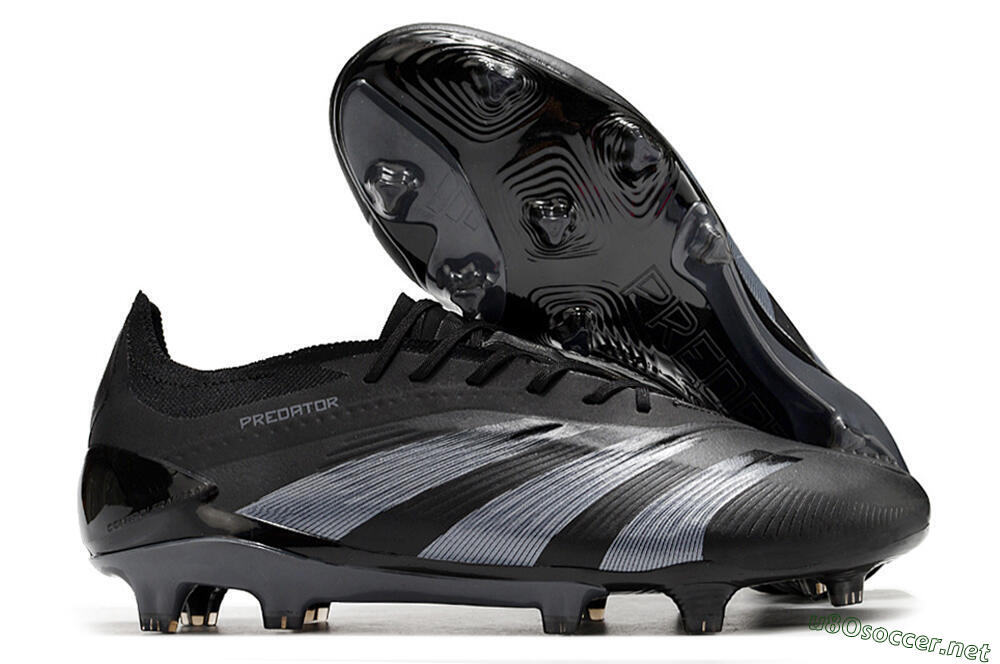 Men's Adidas Predator Elite FG Football Boots - Black/Silver 2