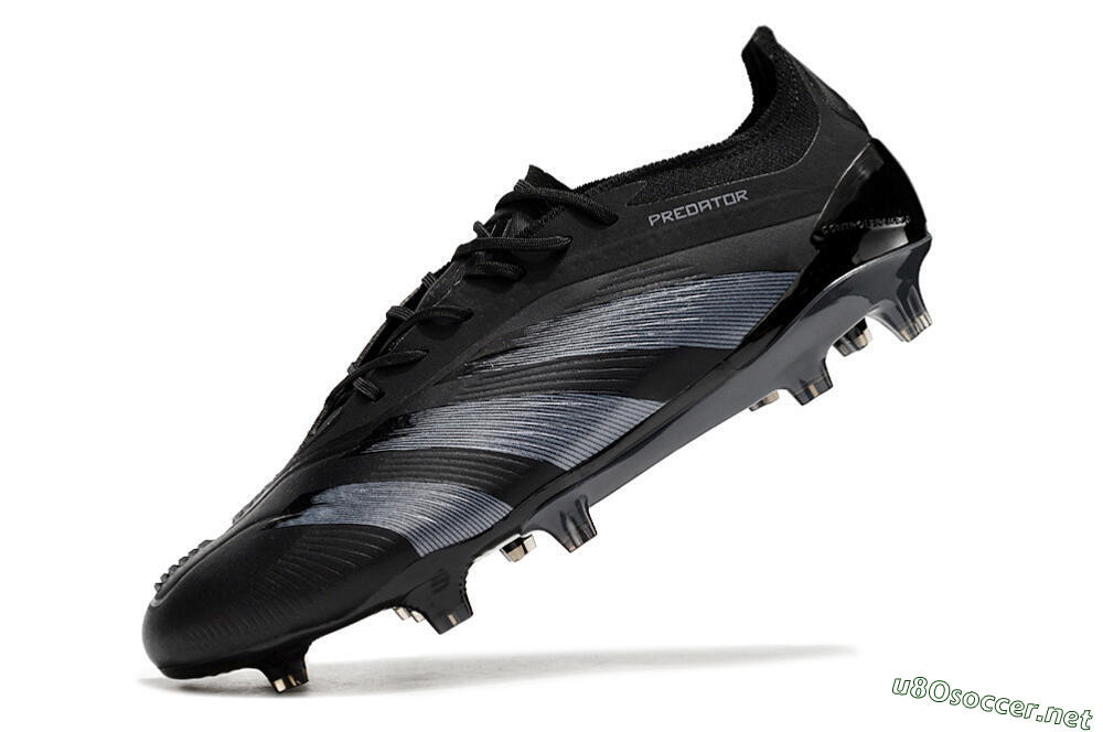 Men's Adidas Predator Elite FG Football Boots - Black/Silver 5