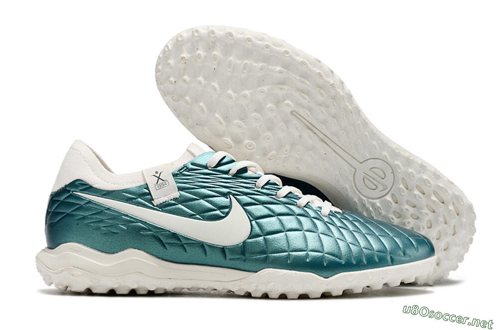Men's Nike Tiempo Legend 10 Pro TF Football Shoes - Jade/White 2