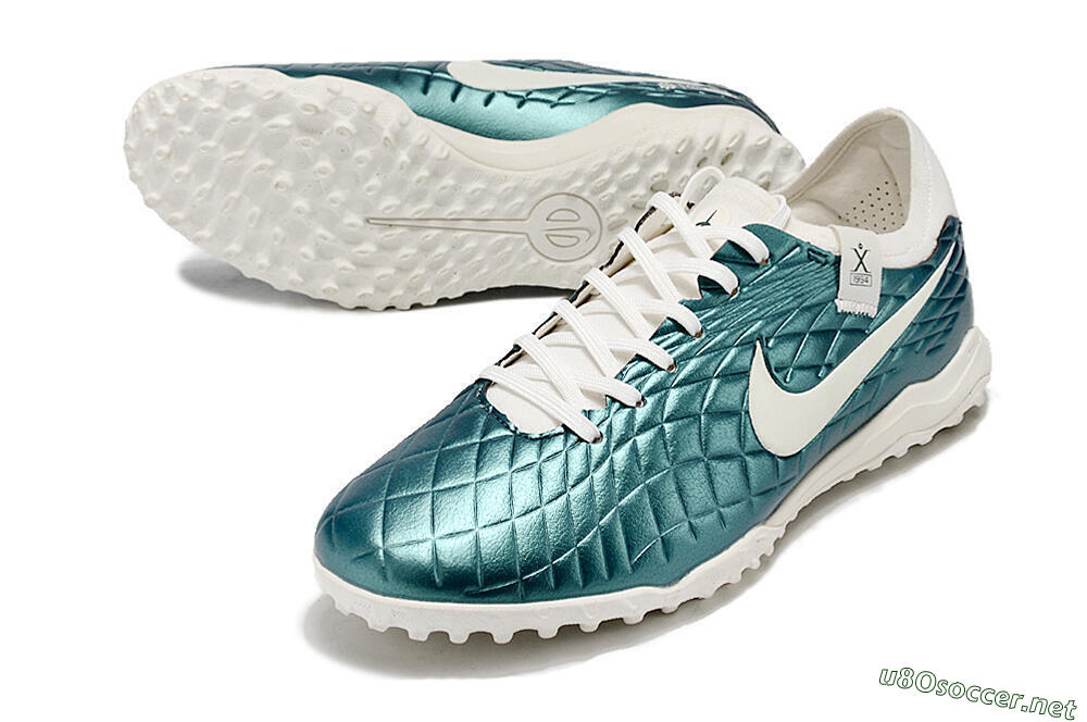 Men's Nike Tiempo Legend 10 Pro TF Football Shoes - Jade/White 3