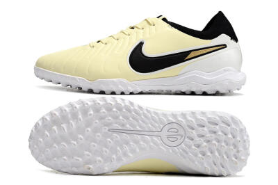 Men's Nike Tiempo Legend 10 Pro TF Football Shoes - Beige/Black/White
