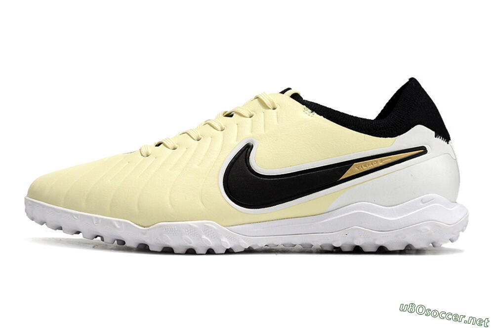 Men's Nike Tiempo Legend 10 Pro TF Football Shoes - Beige/Black/White 0