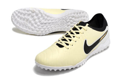 Men's Nike Tiempo Legend 10 Pro TF Football Shoes - Beige/Black/White