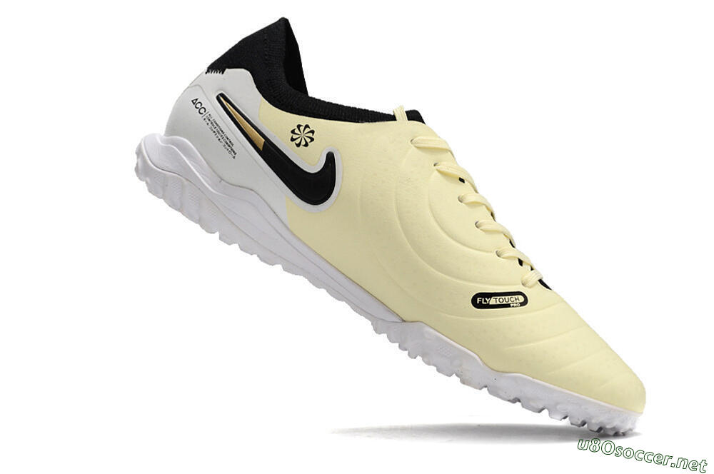 Men's Nike Tiempo Legend 10 Pro TF Football Shoes - Beige/Black/White 4