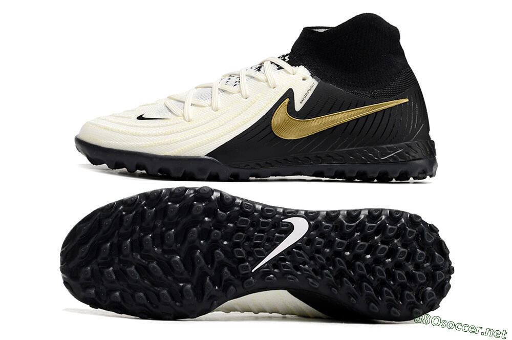 Men's Nike Phantom Luna Elite NU TF Football Shoes - White/Black/Gold 1