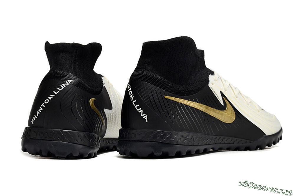 Men's Nike Phantom Luna Elite NU TF Football Shoes - White/Black/Gold 6