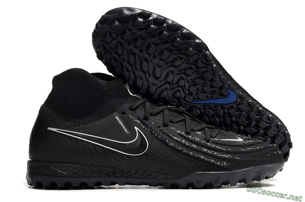 Men's Nike Phantom Luna Elite NU TF Football Shoes - Black/White/Blue 2