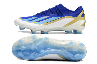 Men's Adidas X Crazyfast.1 Messi FG Football Boots - Blue/Jade/Gold/White