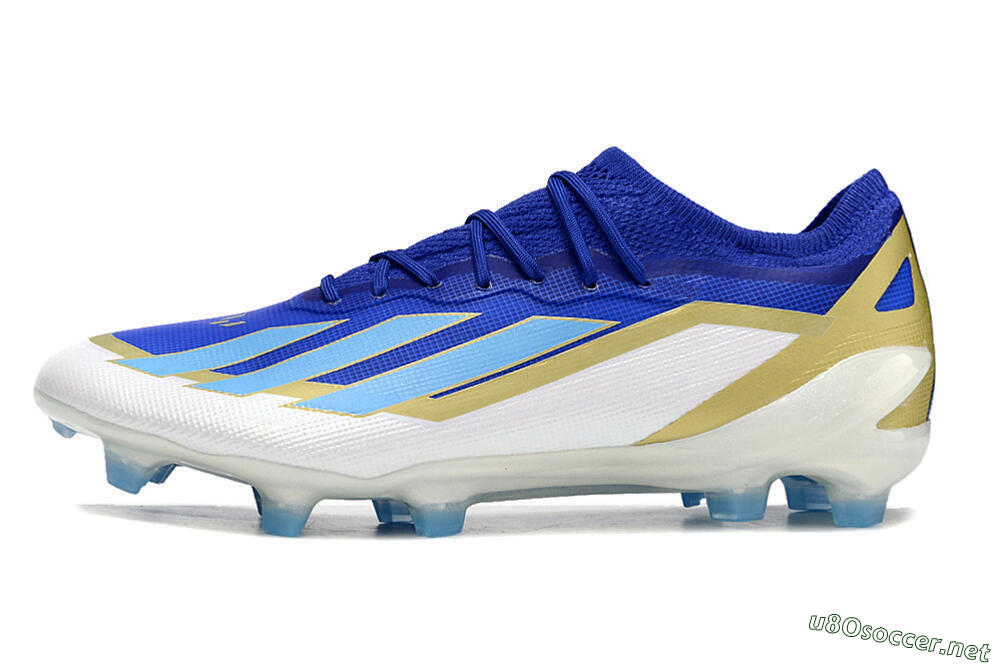 Men's Adidas X Crazyfast.1 Messi FG Football Boots - Blue/Jade/Gold/White 0