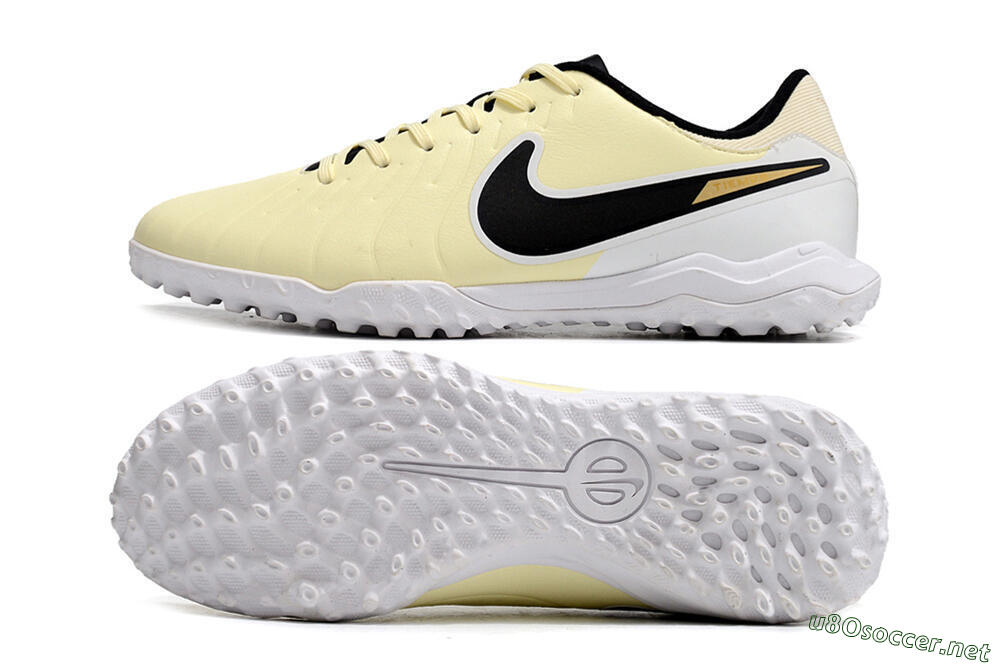 Men's Nike Tiempo Legend 10 Elite TF Football Shoes - Beige/Black/White 1