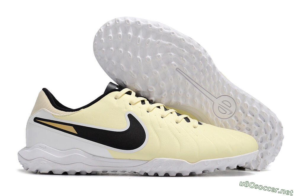 Men's Nike Tiempo Legend 10 Elite TF Football Shoes - Beige/Black/White 2
