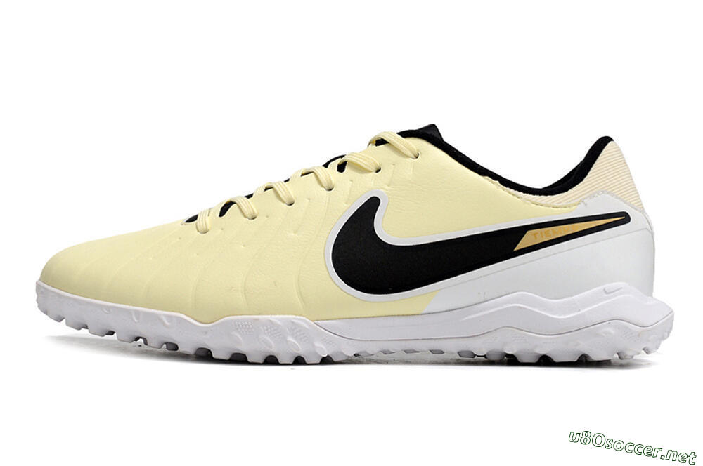 Men's Nike Tiempo Legend 10 Elite TF Football Shoes - Beige/Black/White 0