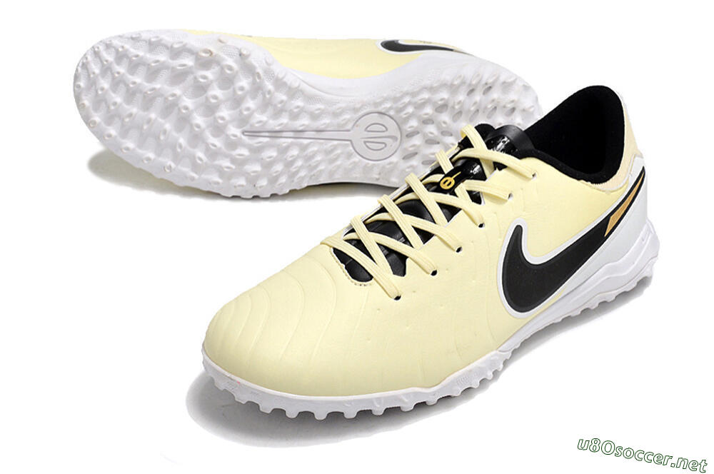 Men's Nike Tiempo Legend 10 Elite TF Football Shoes - Beige/Black/White 3