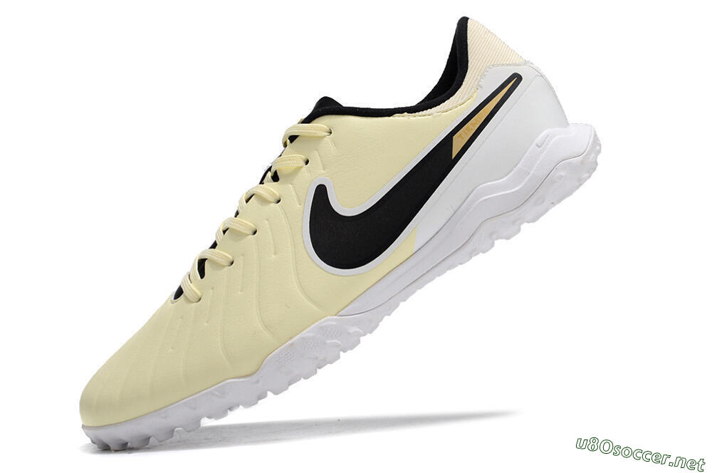 Men's Nike Tiempo Legend 10 Elite TF Football Shoes - Beige/Black/White 5