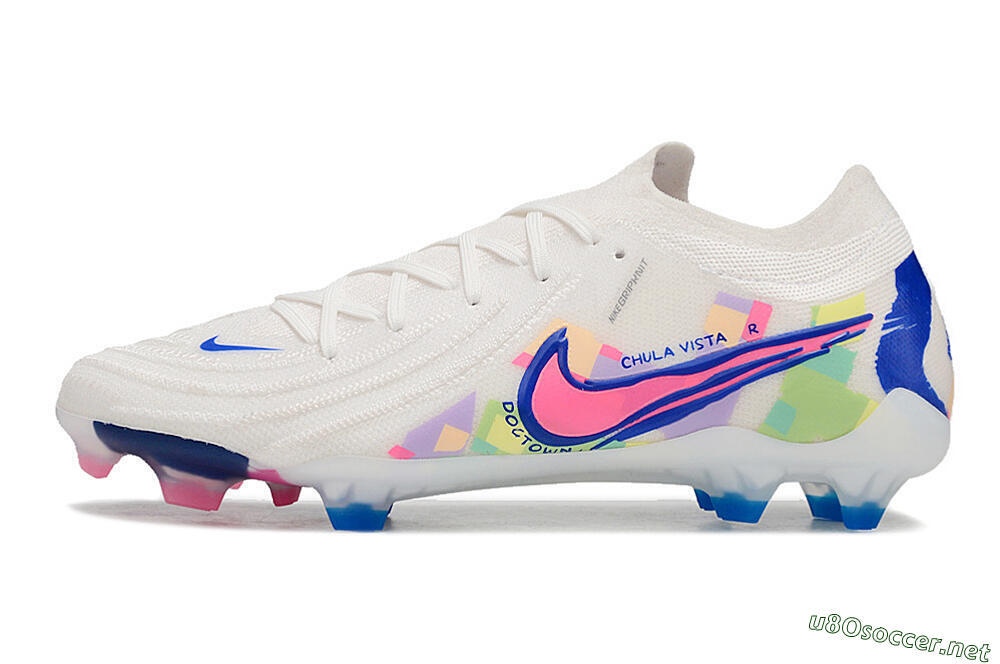 Unisex Nike Phantom Luna Elite FG Football Boots - White/Rainbow 0
