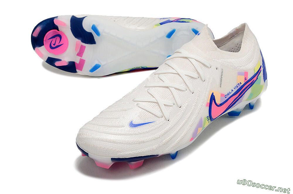 Unisex Nike Phantom Luna Elite FG Football Boots - White/Rainbow 3