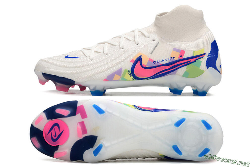 Unisex Nike Phantom Luna Elite FG Football Boots - White/Rainbow 1