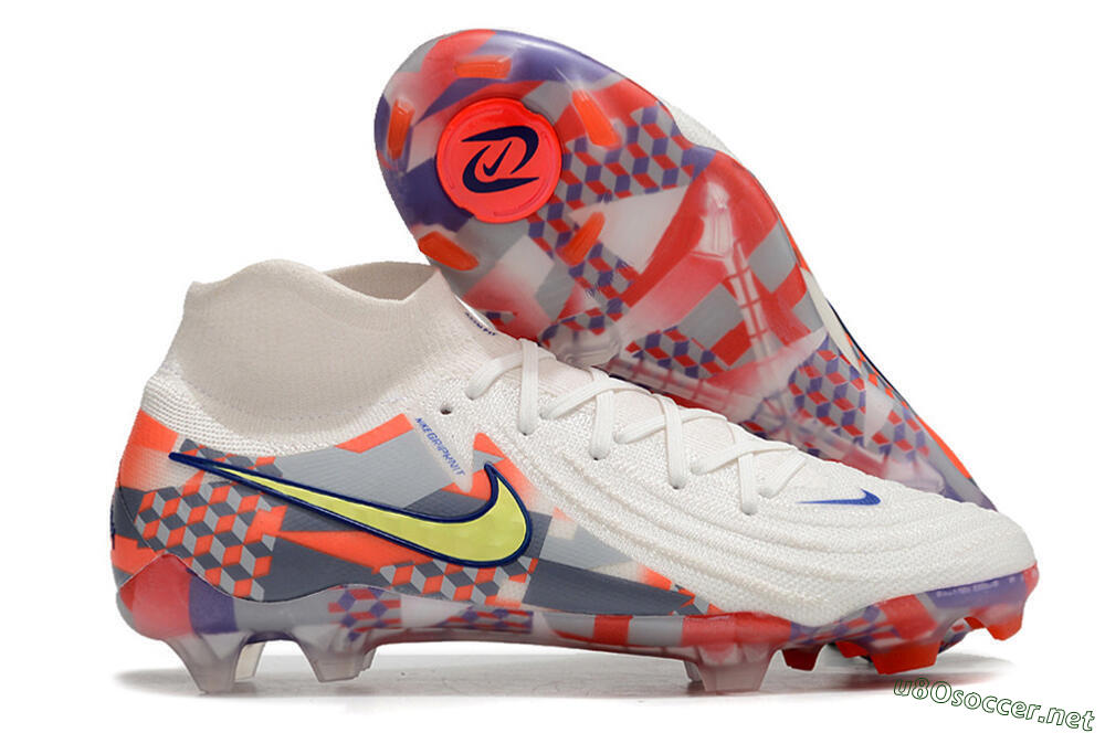 Men's Nike Phantom Luna Elite NU FG Football Boots - White/Red/Yellow/Blue 2